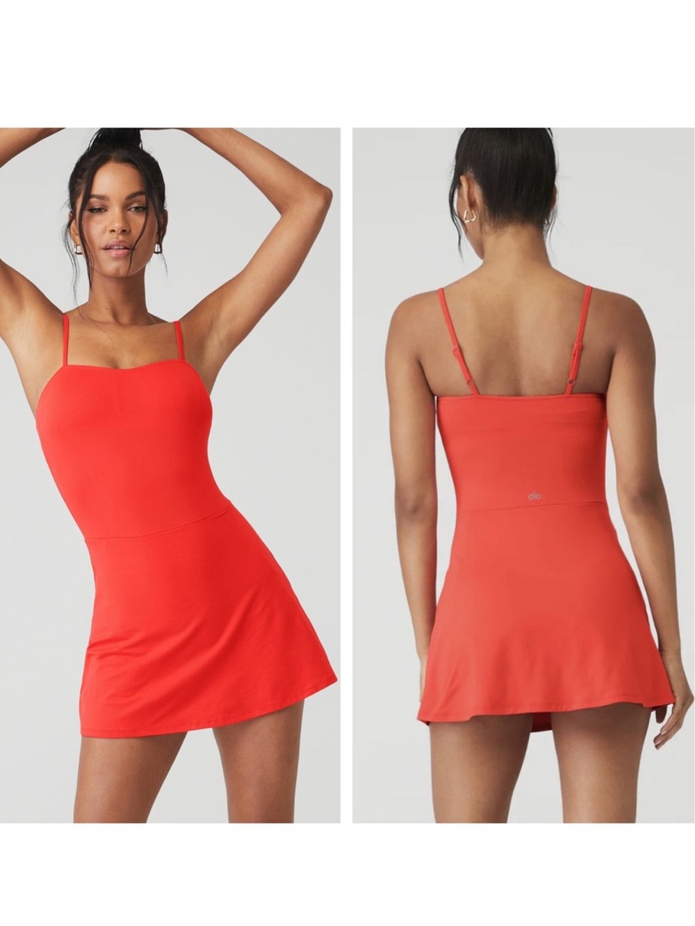 Alo Yoga Alosoft Courtside Tennis Dress Red Hot Summer Size XS